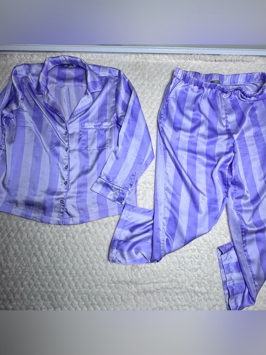 LOFT Other - LOFT Satin Lavender Stripe Pajama Set | Coquette Soft Girl Loungewear